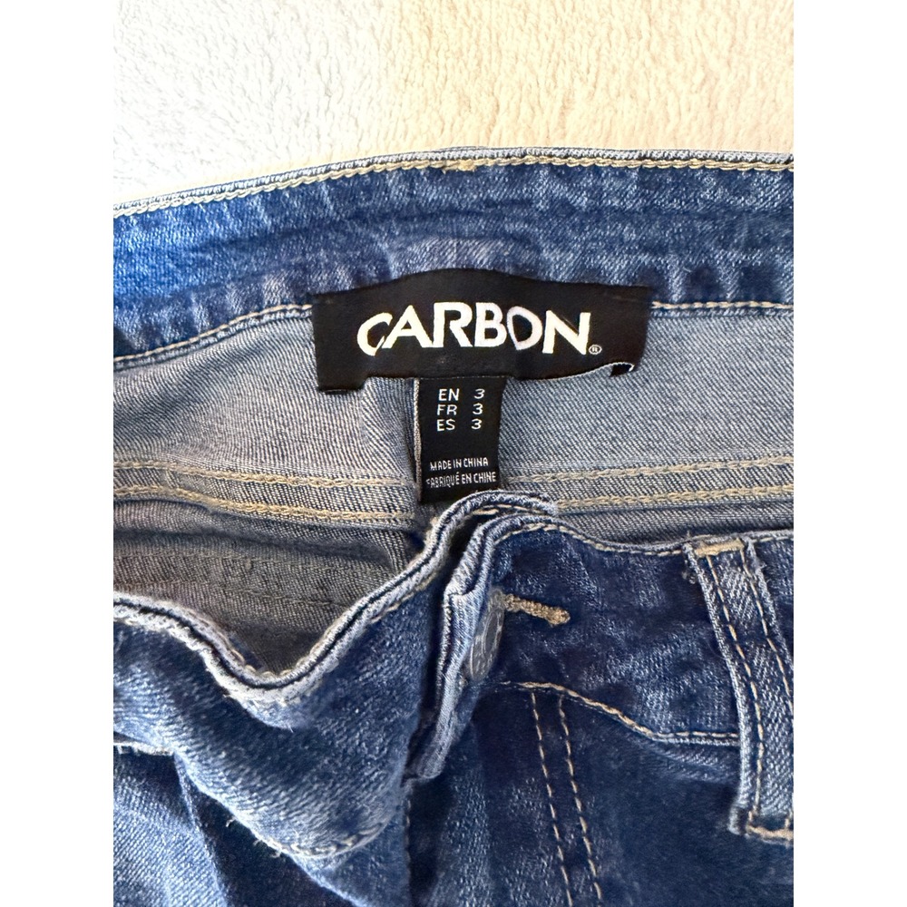 Carbon Womens High Rise Flare Jeans Medium Wash Blue Size 3 Retro Wide Leg - Picture 7 of 9